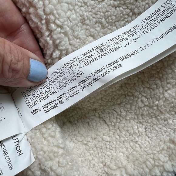 Zara Trucker Jean Jacket Denim Sherpa Lined Blue Jean NEW M Cowboy western - Picture 6 of 7